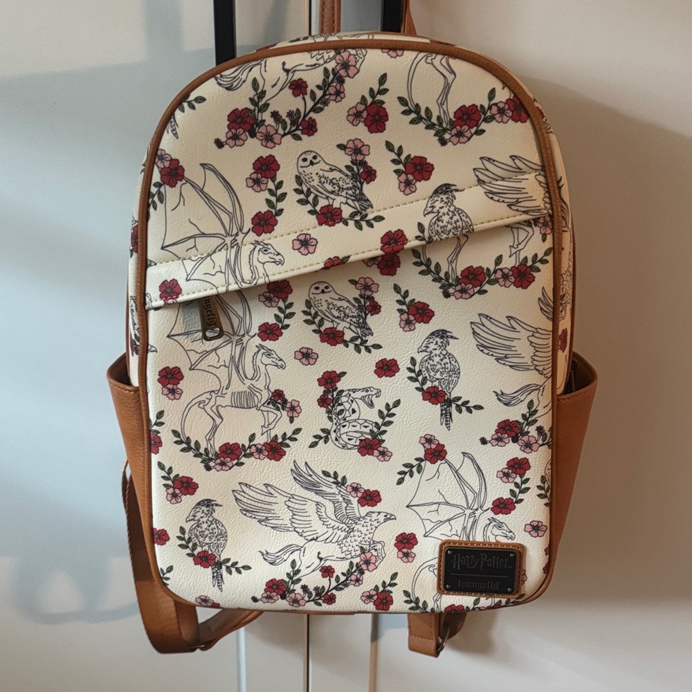 Loungefly Harry Potter with Red Floral and Magical Creatures